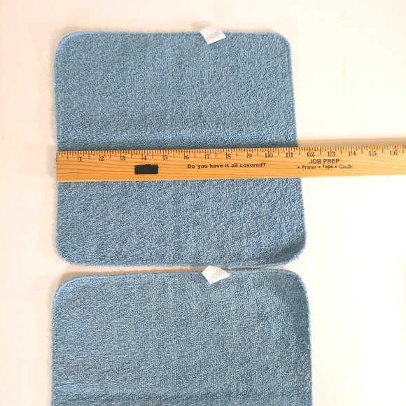 Vintage 1980s Stevens Solid Blue Washcloth 2 Count Bath Home Accents - Picture 3 of 5